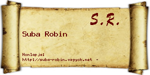 Suba Robin névjegykártya